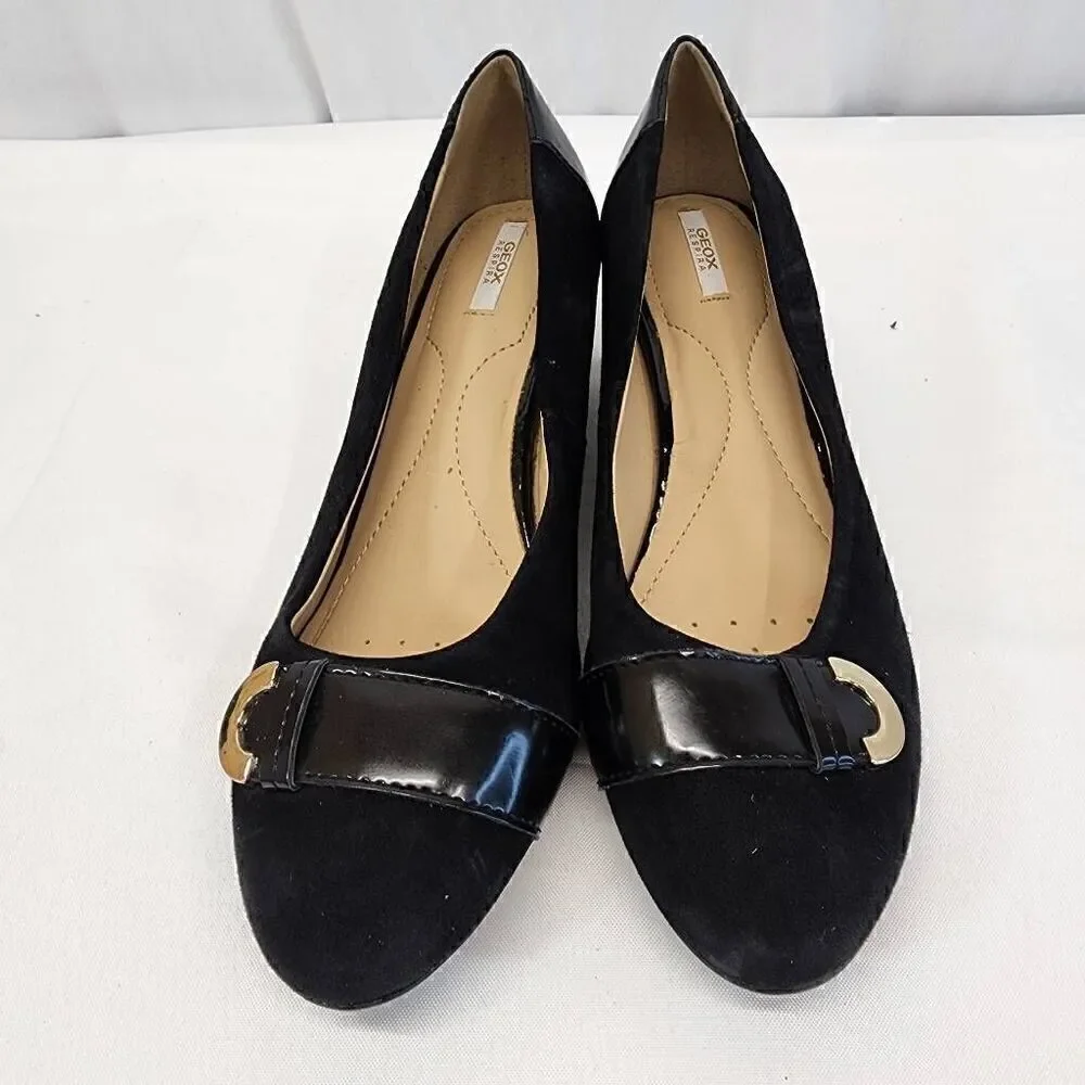 Geox Floralie Women Black Pump Soft Leather Size 37 (6.5)